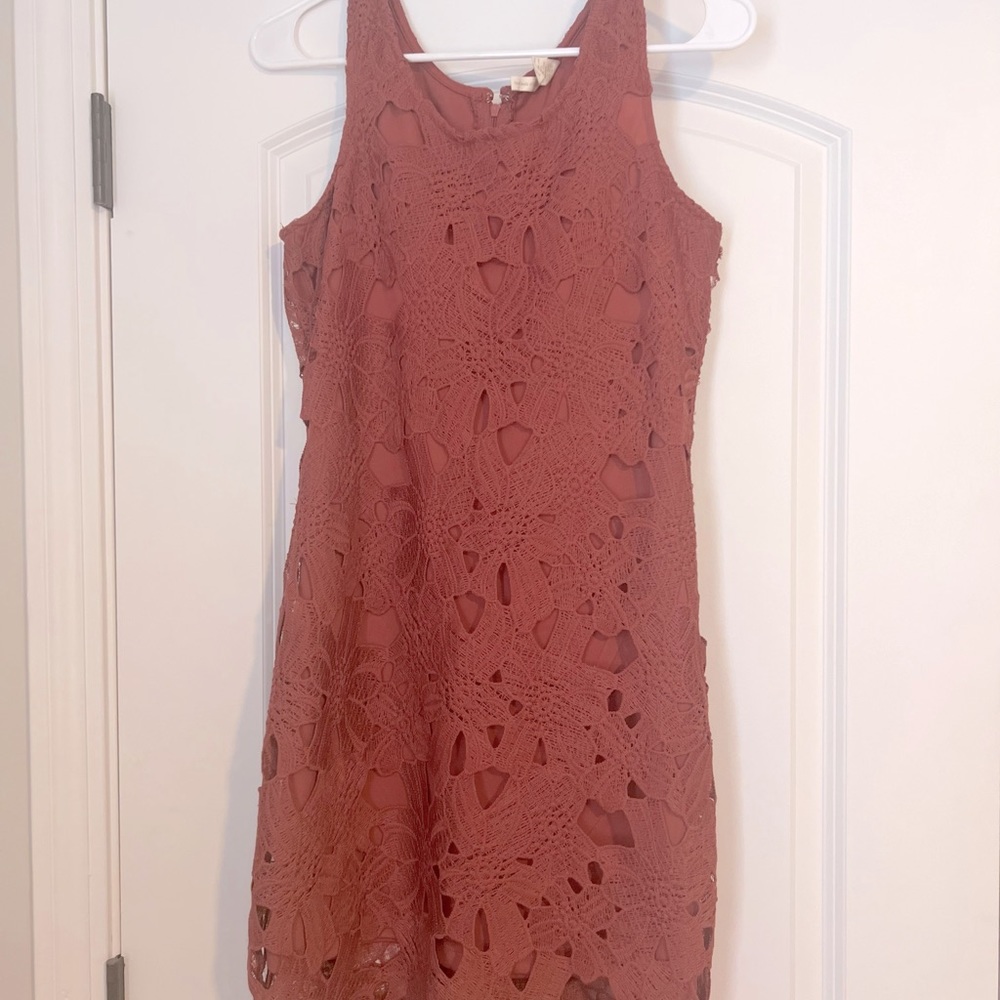 Burnt Orange Lace Dress
